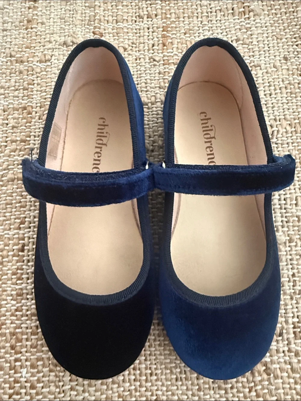 Children Chic Girls' Navy Blue Velvet Mary Jane Flats size 28 US 11